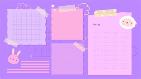 Free Cute Pastel Purple Organizer Desktop Wallpaper template