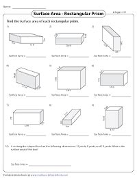 Surface Area Of Rectangular Prism Worksheet / Surface Area Lesson Plan Clarendon Learning - The ...