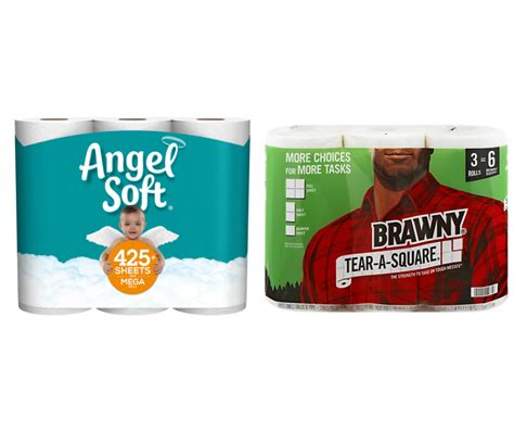 $3.99 Angel Soft Bath Tissue and $4.99 Brawny Paper Towels at Safeway ...