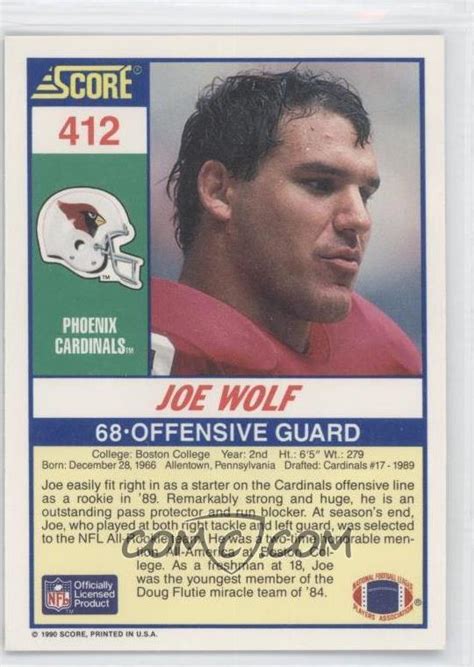 1990 Score - [Base] #412 - Joe Wolf