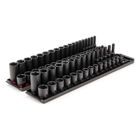 TEKTON 3/8 in. Drive 6-Point Impact Socket Set with Rails (1/4 in.-1 in ...