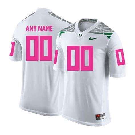 New Custom Oregon Ducks Jersey College Football White Pink