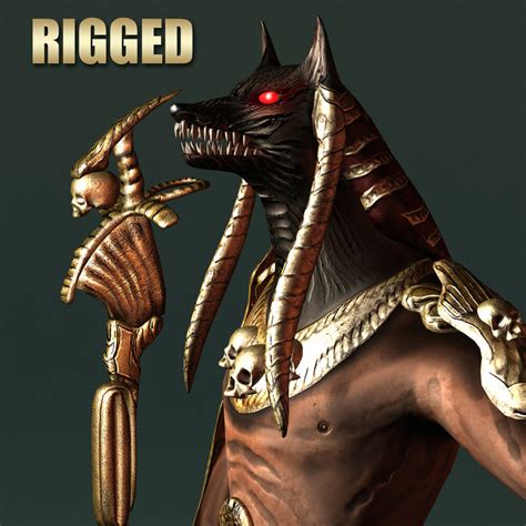 rigged anubis monster 3d model