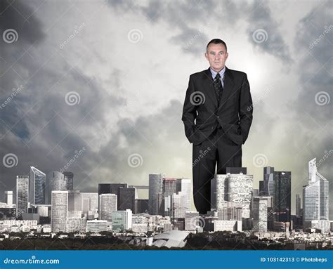 Giant man in the city stock image. Image of courageous - 103142313