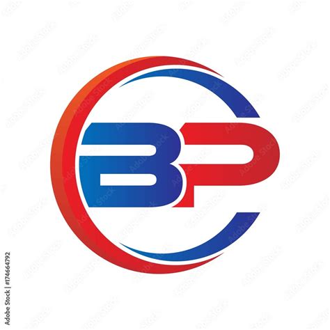 bp logo vector modern initial swoosh circle blue and red Stock Vector ...