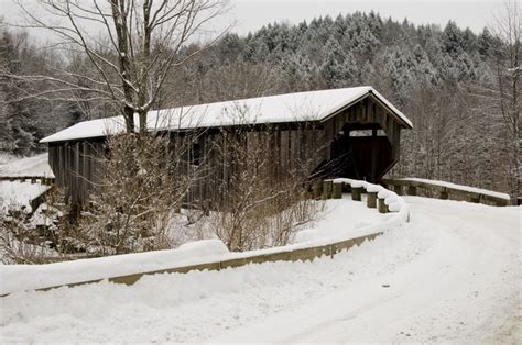 Old covered bridge with snow | Covered bridges, Rustic bridge, Winter ...