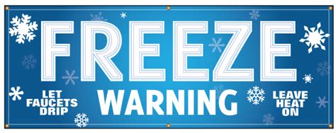 Buy our "Freeze Warning 3" banner from Signs World Wide