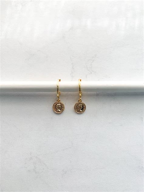 Gold Coin Earrings - Etsy