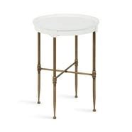 Kate and Laurel Natalli Modern Glam Oval C-Table, 14 x 9 x 28, White ...