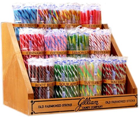 This Classic Candy Stick Display comes with 12 plastic jars, jar labels ...