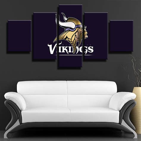 Minnesota Vikings Blue Purple Emblem - Pencil Canvas