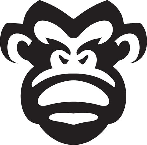 Premium Vector | Monkey Face Silhouette Emblem