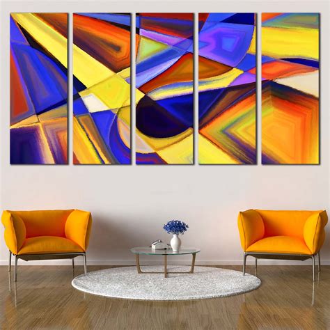 Abstract Forms Canvas Wall Art, Colorful Abstract Shape Canvas Print, Contemporary Abstract ...