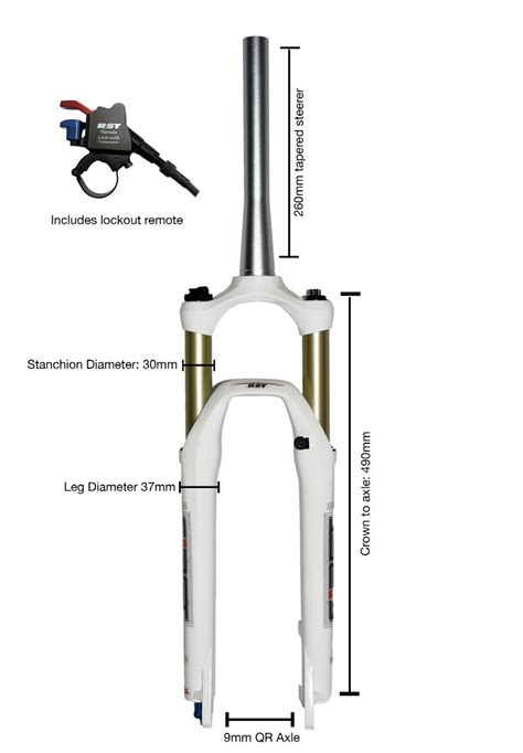 ROCKSHOX RECON Rock Shox AIR Fork 26" MTB Suspension Fork Remote ...