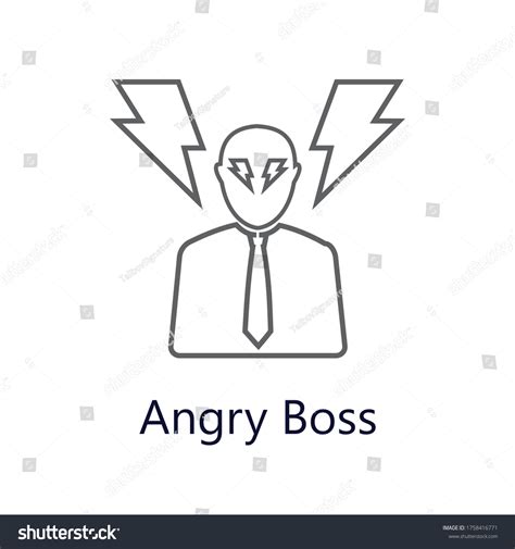 Angry Boss Icon Vector Illustration Flat Stock Vector (Royalty Free ...