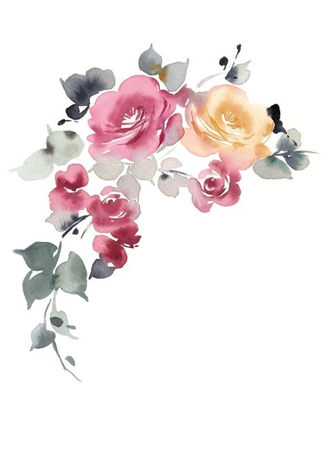 Watercolor Rose Clipart, Flower Watercolour Clipart, Floral PNG, Wedding Design - Etsy | Loose ...