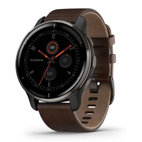 Buy Garmin Venu 2 Plus Slate Stainless Steel Bezel With Slate Case And Brown Leather Band 43 mm ...