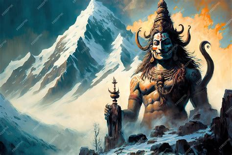 Premium Photo | Hindu deity lord shiva traversing the himalayas