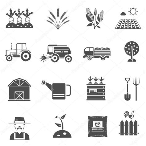 Agriculture Icons Set — Stock Vector © macrovector #85506384