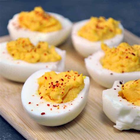 Spicy Deviled Eggs - Pinch and Swirl