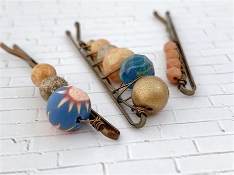 Beaded Bobby Pin Set Boho Fashion Accessories Gifts for Hippies - Etsy ...