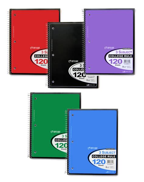 Wholesale 120 Sheet College Ruled 3 Subject Notebook (SKU 2315186 ...