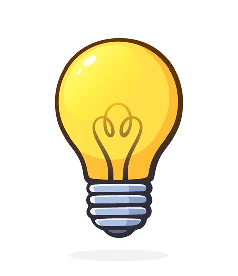 Cartoon illustration. Light bulb. Symbol of idea, new solution and ...