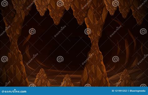 Dark cave formation scene stock vector. Illustration of wall - 121991252