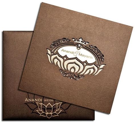 Stunning laser cut invitation with lotus theme. Front of this ...