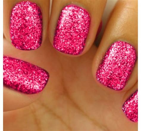 Hot Sparkly Pink 💖 | Pink glitter nails, Sparkle nails, Prom nails