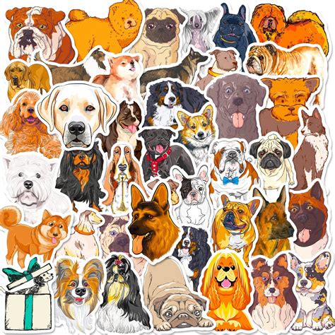 Amazon.com: 50Pcs Cute Dog Stickers Pack, Waterproof Vinyl Puppy ...