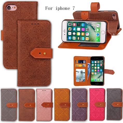 For iphone 7 Pu leather phone case for Apple iPhone 7 (4.7") Flip Wallet cover Kickstand coque ...