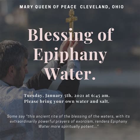 Epiphany Water Blessing - CLEVELAND TLM FRIENDS