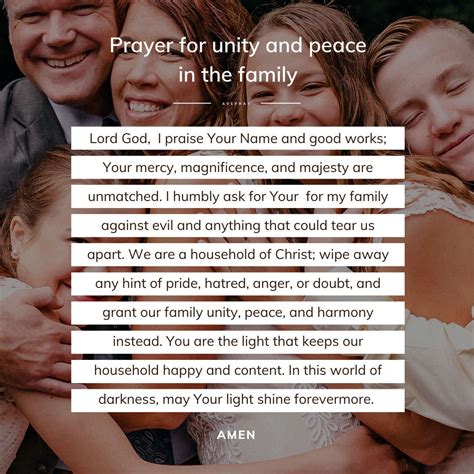 Prayer for family unity, strength, and harmony – AvePray