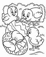 Kids Coloring Pages Easter Chicks sketch template
