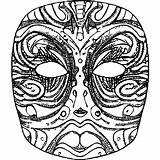 Masks Coloring Page · Creative Fabrica sketch template
