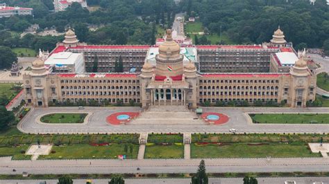 Vidhana soudha Bengaluru city 4k drone view video || Vidhansabha Bengaluru Karnataka aerial view ...