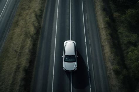 Premium AI Image | Aerial view of a car on the road