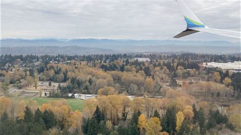 Airplane Landing in Seattle-Tacoma International Airport. Alaska ...