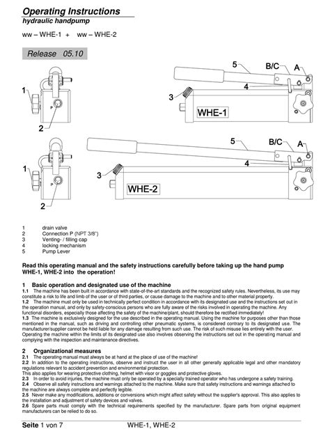 WERNER WEITNER WHE-1 OPERATING INSTRUCTIONS MANUAL Pdf Download ...