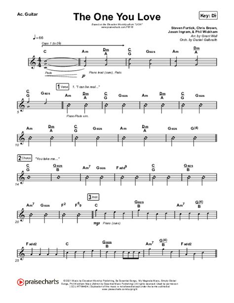 The One You Love Acoustic Guitar Sheet Music PDF (Elevation Worship / Chandler Moore) - PraiseCharts