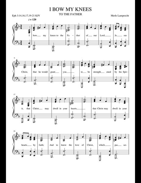 I BOW MY KNEES sheet music for Piano download free in PDF or MIDI