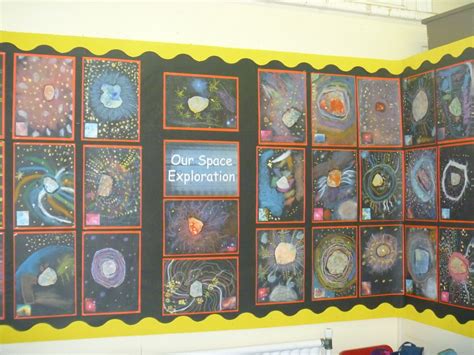 Our Space Exploration Display looking at Stars and Nebulae - involving chalk and marbling with ...