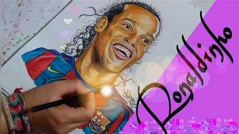 RONALDINHO- SPEED DRAWING WITH COLERED PENCILS ⚽♥️ - YouTube