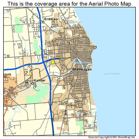 Aerial Photography Map of Sheboygan, WI Wisconsin