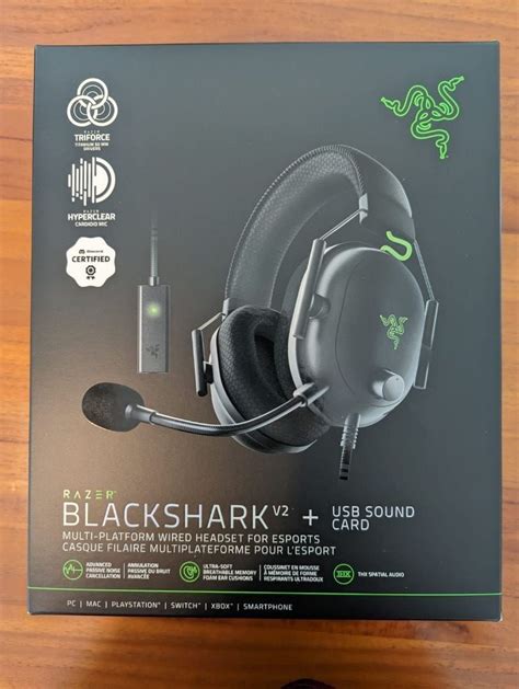 Razer Blackshark v2 with USB Sound Card Gaming Headset, Audio ...