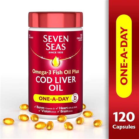 Seven Seas Omega-3 FISH Oil Plus Cod Liver Oil, 120 Capsules- Buy ...