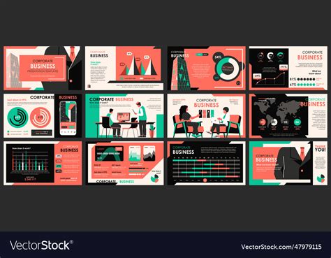 Business meeting presentation slides templates Vector Image