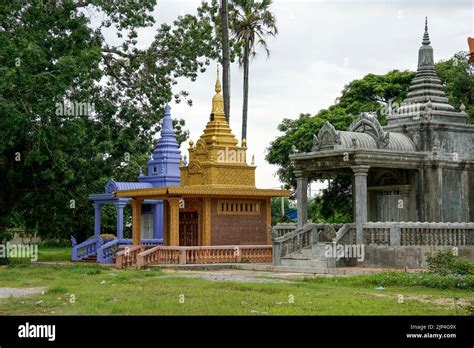 A temple in Cambodia with sky and trees background Stock Photo - Alamy