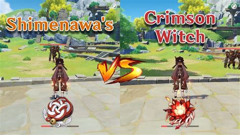 Hu Tao Artifacts Comparison, Shimenawa's vs Crimson Witch of Flames!! gameplay COMPARISON ...